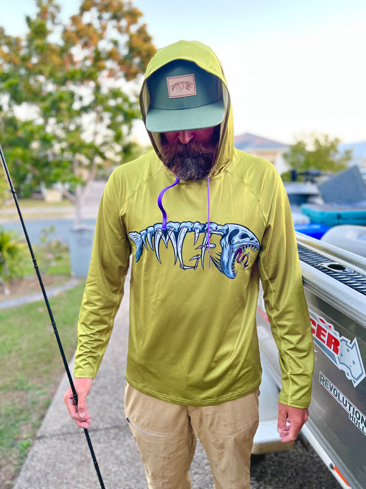 Slime Green Hooded Fishing Jersey