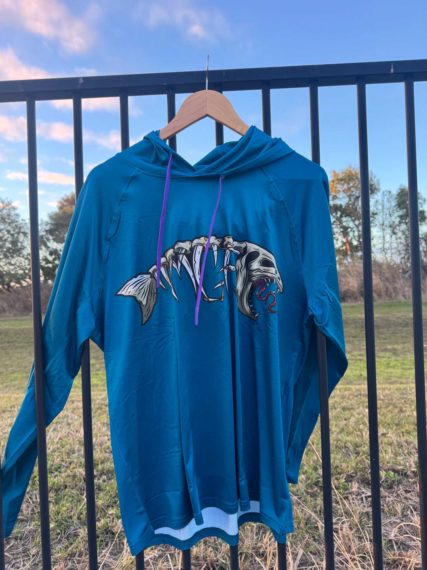 Kids MGF Tusky Teal Take 2 Hooded Fishing Shirt