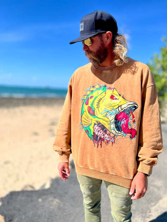 Swamp Monster Retro Jumper - Brown Dog