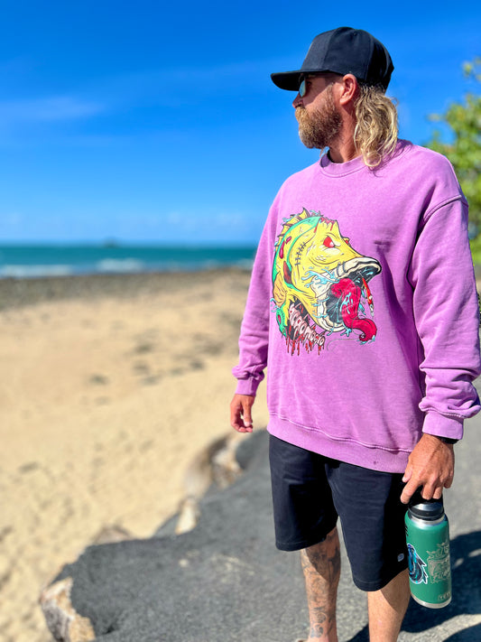 Swamp Monster Retro Jumper - Purple Rain