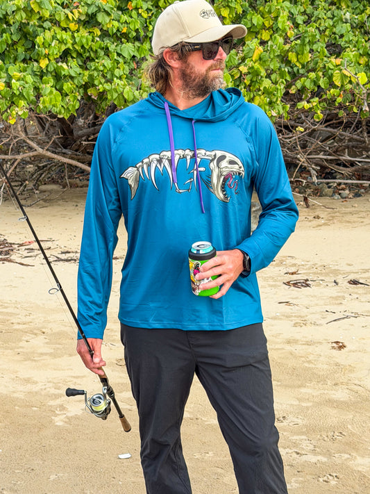 MGF Tusky Teal Take 2 Hooded Fishing Shirt